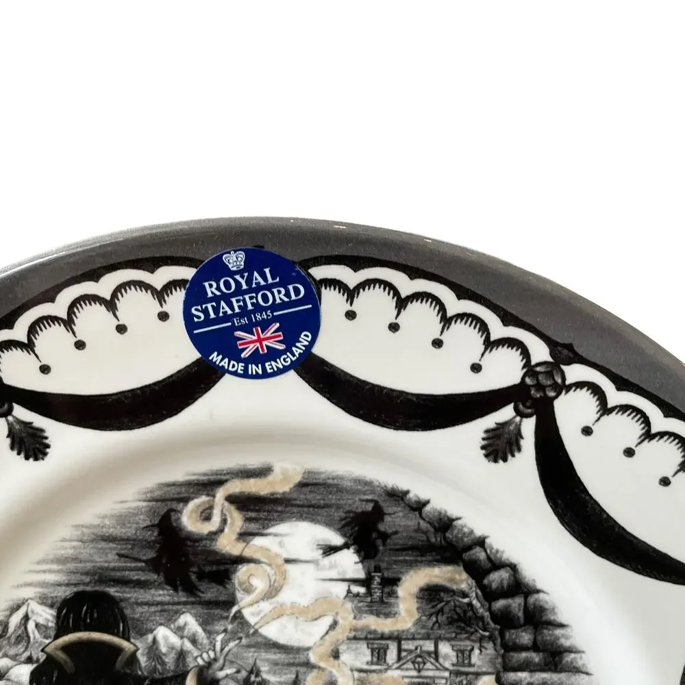 Royal Stafford Halloween Wicked Witch Salad Plates 8.5in Porcelain Set of 2 New
